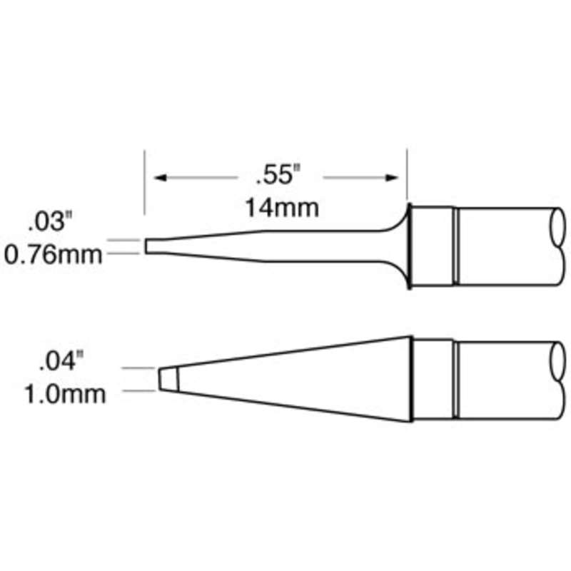 Blade Tweezer Solder Tips, Precision Ceramic for MFR-HPT and MFR-H4-TW Handpieces, .04", 2 per Pack